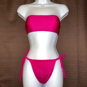 Handmade Scrunch Thong & Bandeau Top Bikini Size Medium